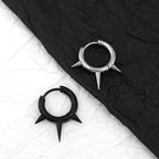 PAIR OF Black & White Spike stainless steel Ear Rings - PAIR OF Black & White Spike stainless steel Ear Rings - Pair of Black by CRUXJEWELRY