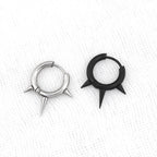 PAIR OF Black & White Spike stainless steel Ear Rings - PAIR OF Black & White Spike stainless steel Ear Rings - Set by CRUXJEWELRY
