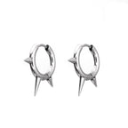 PAIR OF Black & White Spike stainless steel Ear Rings - PAIR OF Black & White Spike stainless steel Ear Rings - Pair of White by CRUXJEWELRY