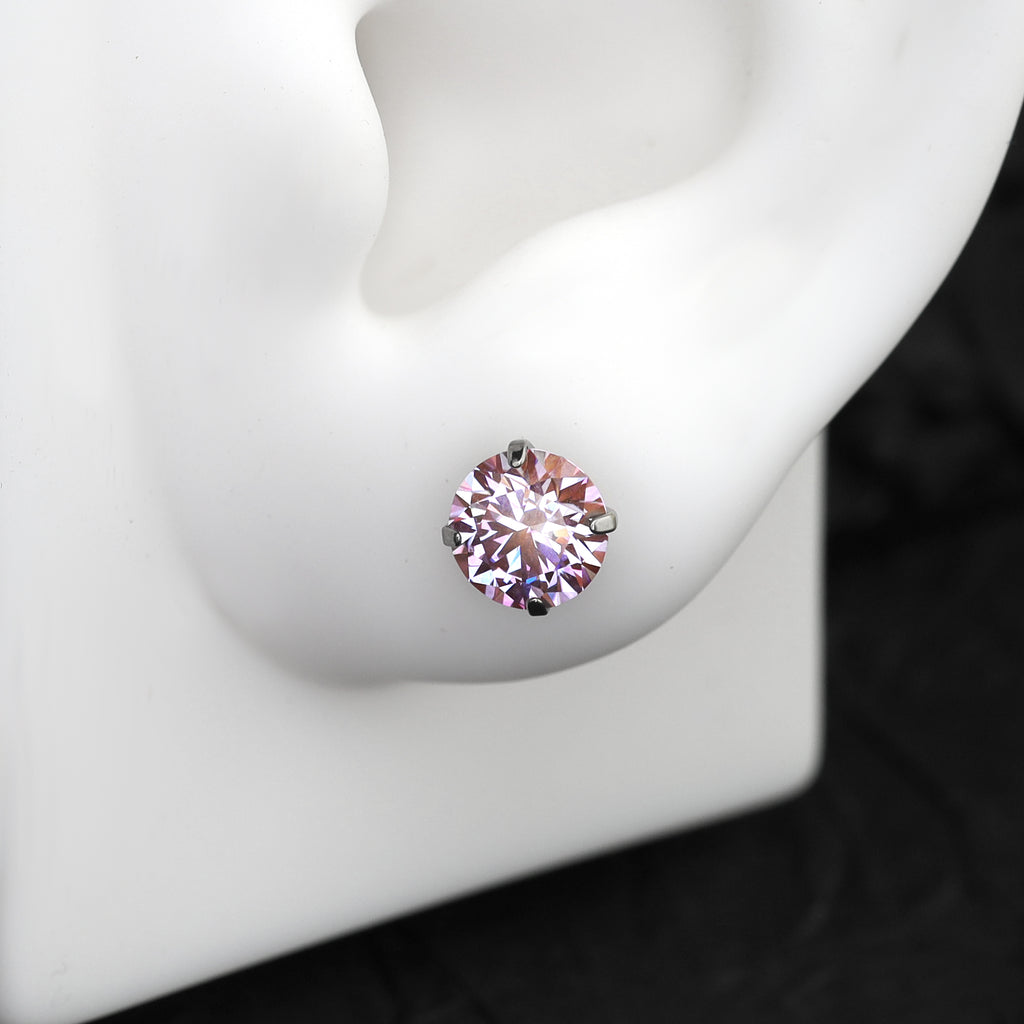 Luxurious Moissanite Flat Back Stud - Brilliant Implant Grade Titanium Ear & Lip Piercing