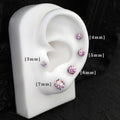 High Shine Pink Moissanite Internally Threaded Titanium Stud - High Shine Pink Moissanite Internally Threaded Titanium Stud - 3mm / 6mm by CRUXJEWELRY