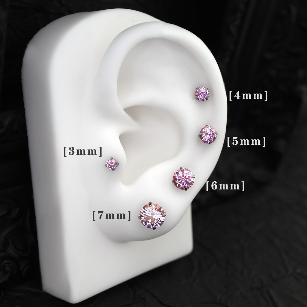 Luxurious Moissanite Flat Back Stud - Brilliant Implant Grade Titanium Ear & Lip Piercing