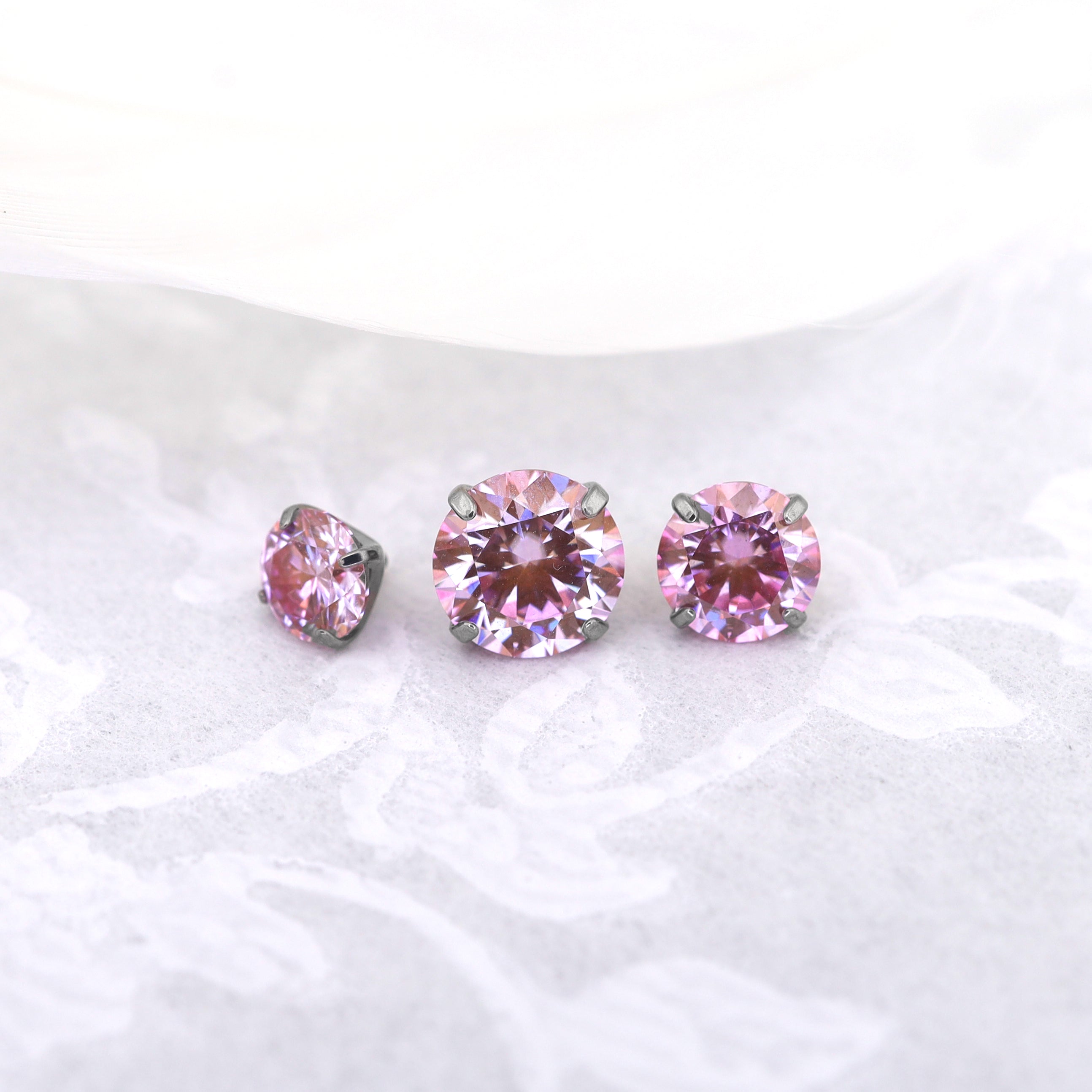 Luxurious Moissanite Flat Back Stud - Brilliant Implant Grade Titanium Ear & Lip Piercing