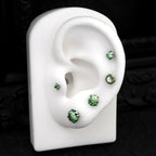 High Shine Green Moissanite Internally Threaded Titanium Stud - High Shine Green Moissanite Internally Threaded Titanium Stud - 3mm / 6mm by CRUXJEWELRY