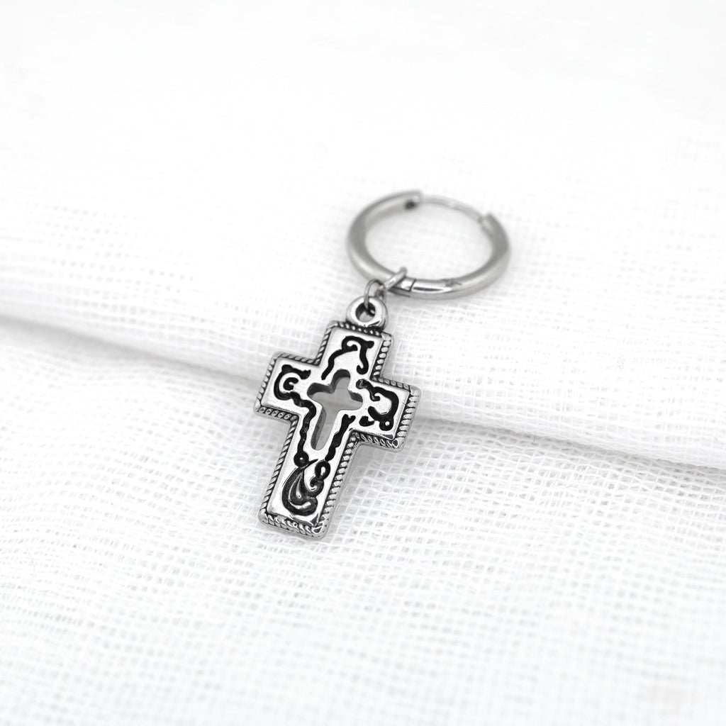 PAIR OF Openwork Gothic Cross stainless steel Earring - PAIR OF Openwork Gothic Cross stainless steel Earring - Default Title by CRUXJEWELRY