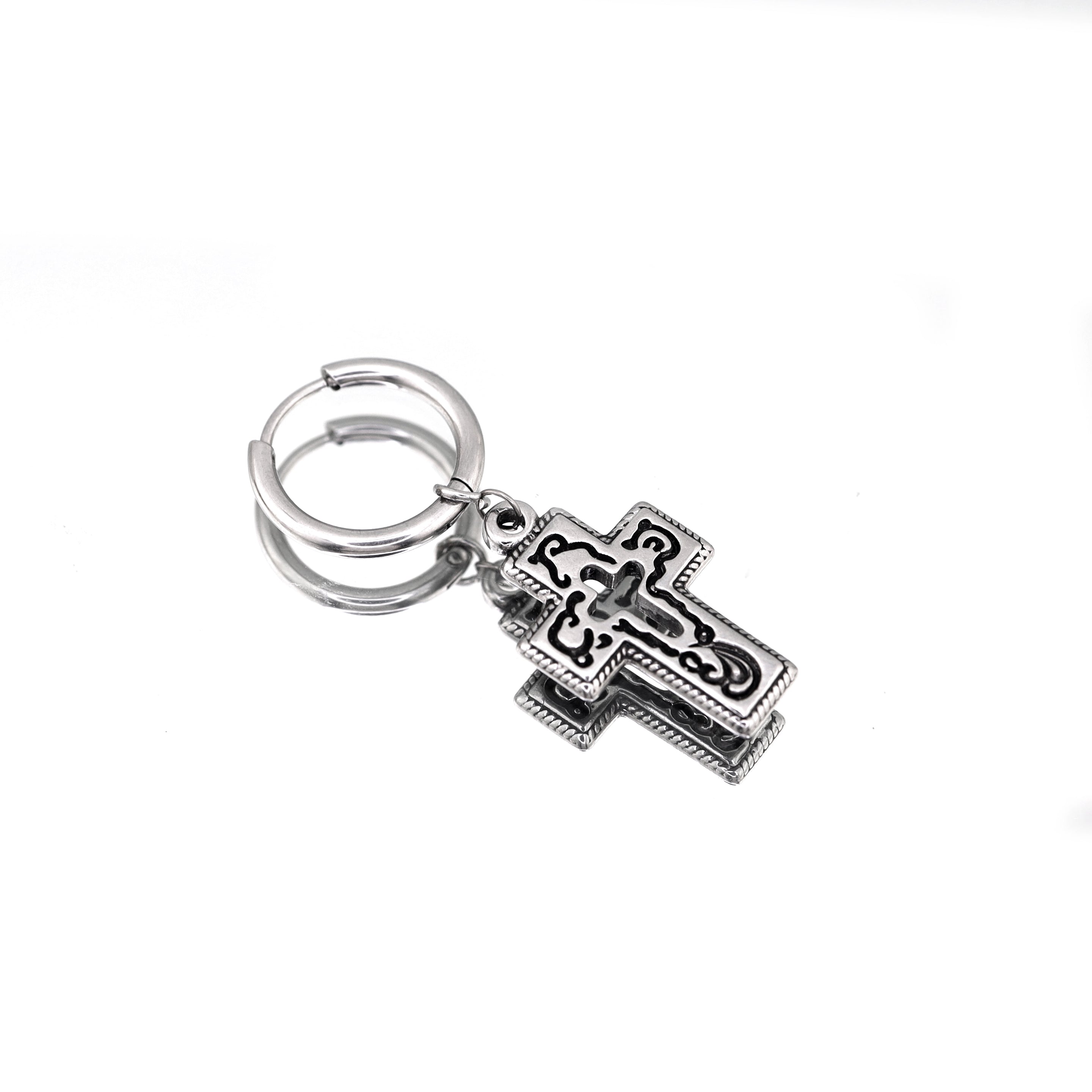 PAIR OF Openwork Gothic Cross stainless steel Earring - PAIR OF Openwork Gothic Cross stainless steel Earring - Default Title by CRUXJEWELRY