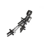 Cross Drop Chain Stainless Steel Earring Chain - Cross Drop Chain Stainless Steel Earring Chain - Black / Single by CRUXJEWELRY