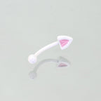 Paws & Purrs - Colorful Cat Ear Stainless Steel Rook Stud - Paws & Purrs - Colorful Cat Ear Stainless Steel Rook Stud - White / Single / 8mm by CRUXJEWELRY