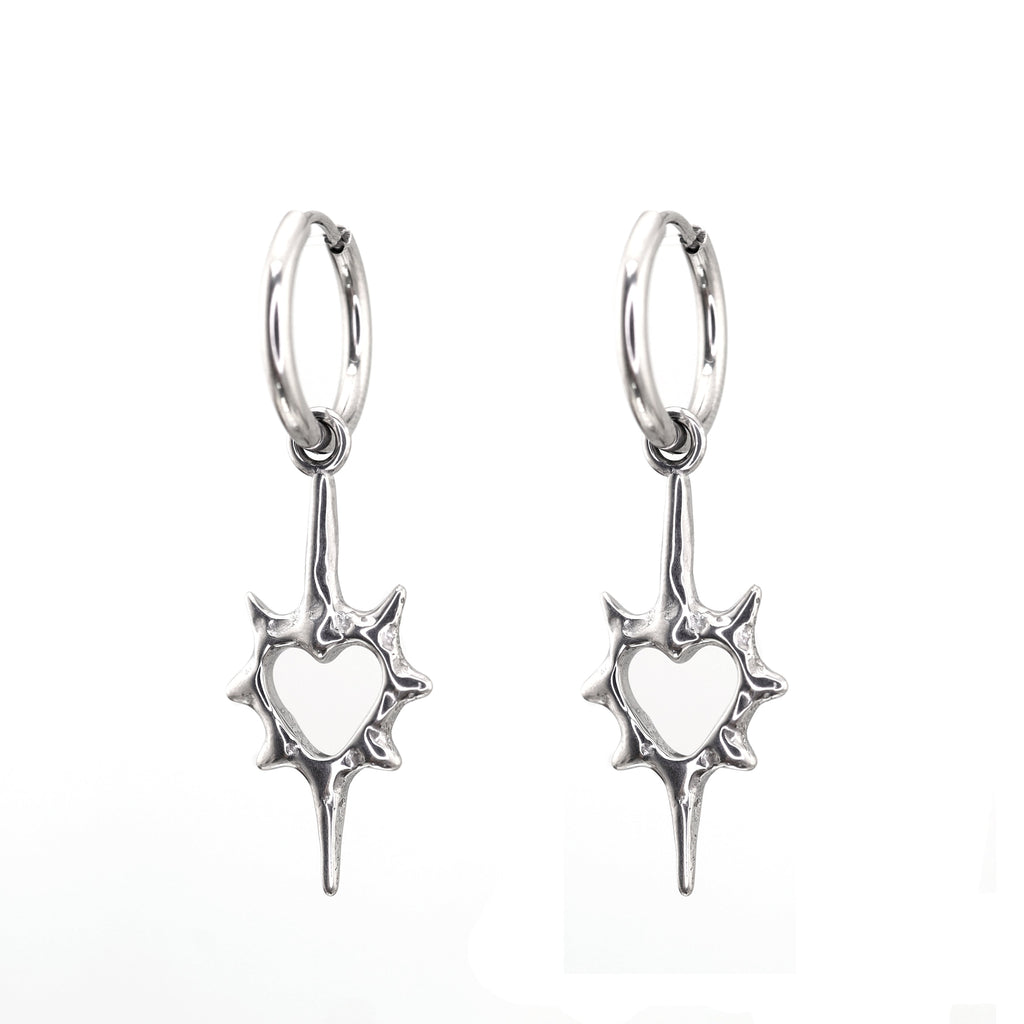 Thorn Heart stainless steel Pendant Earring - Thorn Heart stainless steel Pendant Earring - Set by CRUXJEWELRY