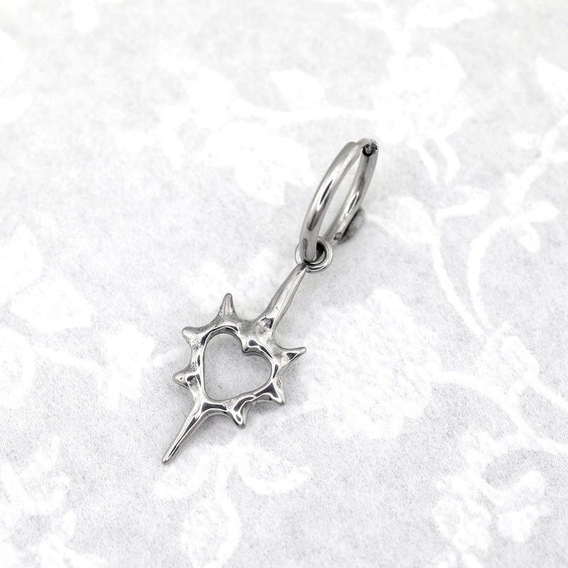 Thorn Heart Stainless Steel Pendant Earring - product overview