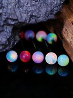 Aurora Iridescent Double 5mm Opal Tongue Ring | F136 Titanium Internally Threaded Nebula