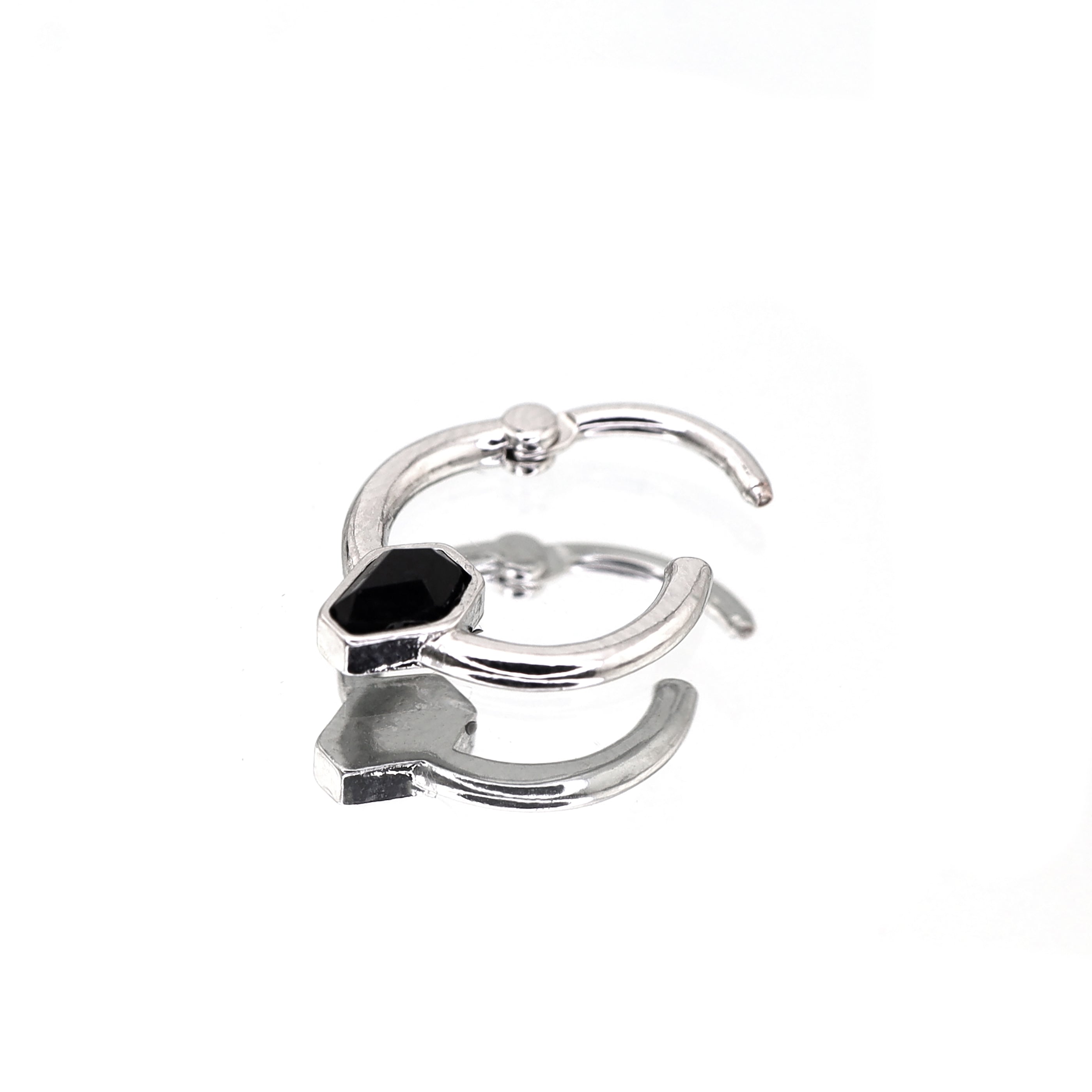 Black CZ Coffin Stainless Steel Clicker Ring - Black CZ Coffin Stainless Steel Clicker Ring - Default Title by CRUXJEWELRY