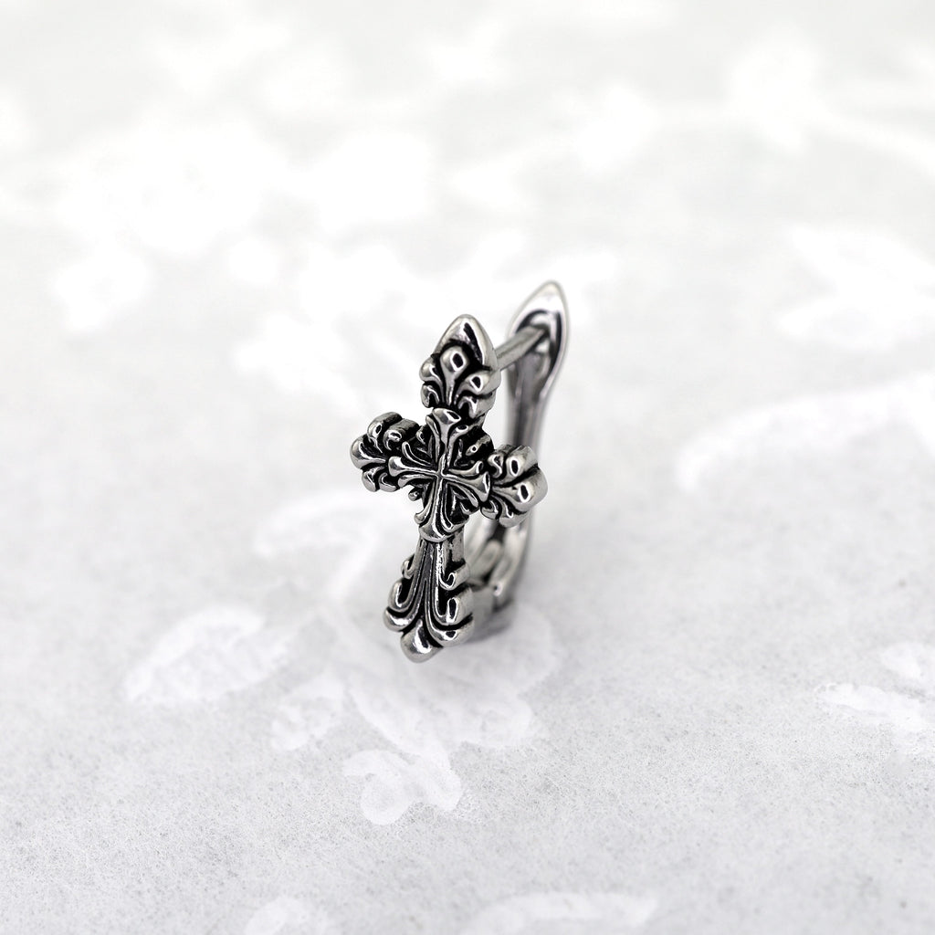 Gothic Cross Stainless Steel Ear Stud - Gothic Cross Stainless Steel Ear Stud - Single by CRUXJEWELRY