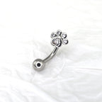 Cat Paw CZ Stainless Steel Navel Ring - Cat Paw CZ Stainless Steel Navel Ring - Default Title by CRUXJEWELRY