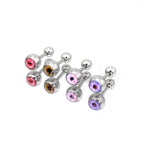 Demon Eye Ball Stainless Steel Ear Stud - Demon Eye Ball Stainless Steel Ear Stud - Red / Single / 6mm by CRUXJEWELRY