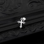Cross with Ball Ends stainless steel Ear Stud - Cross with Ball Ends stainless steel Ear Stud - Single by CRUXJEWELRY