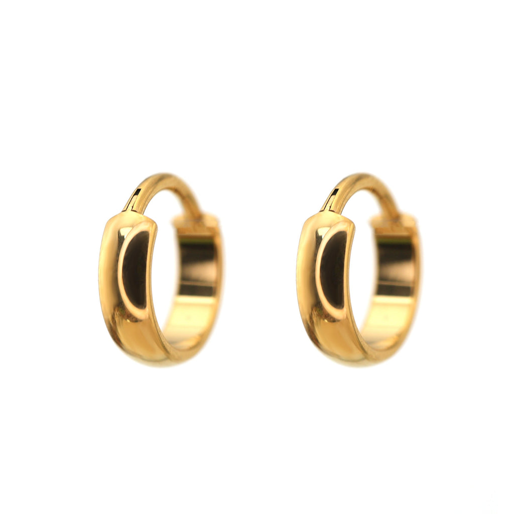 PAIR OF Wide Band Titanium Segment Hoop - PAIR OF Wide Band Titanium Segment Hoop - Gold / 8mm by CRUXJEWELRY