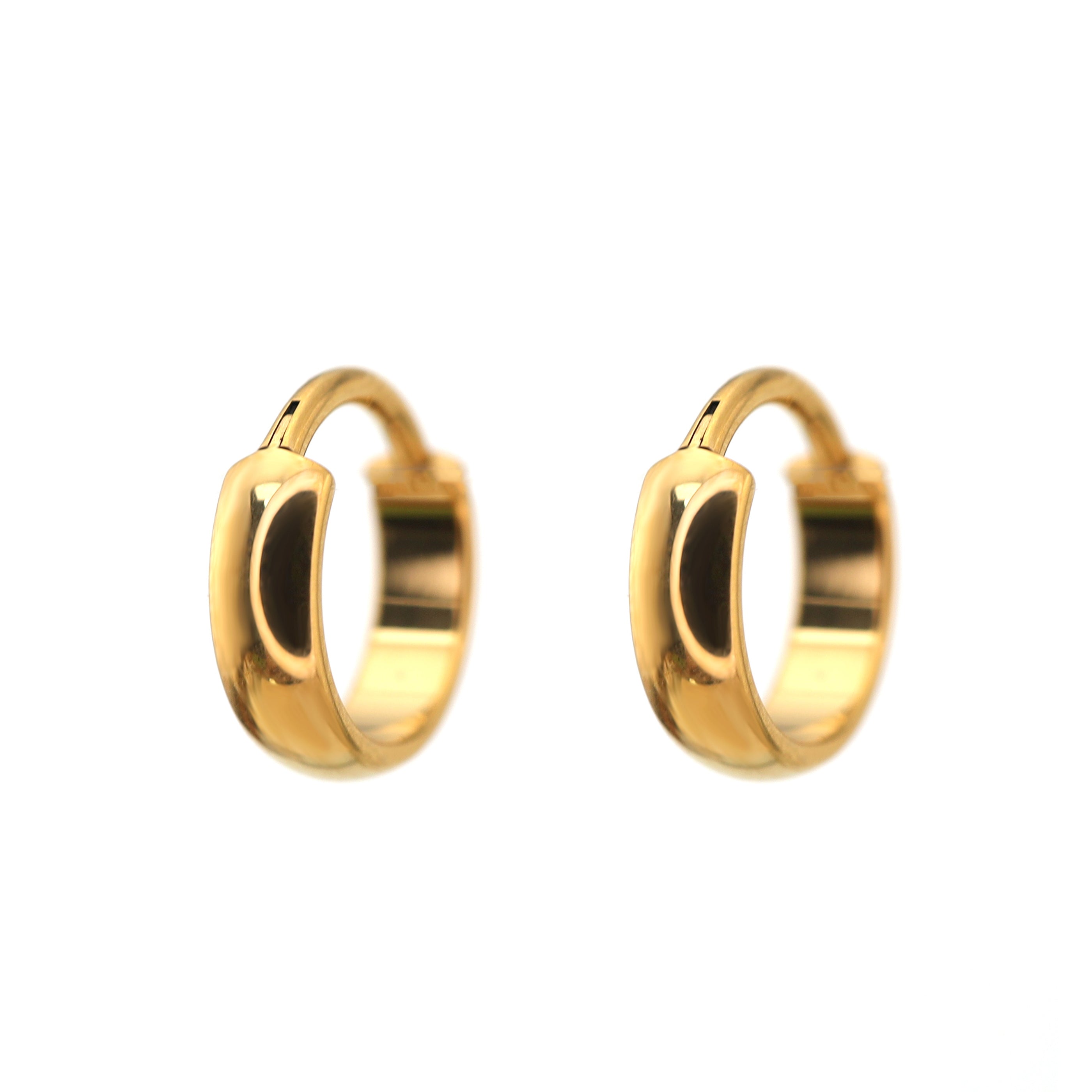 PAIR OF Wide Band Titanium Segment Hoop - PAIR OF Wide Band Titanium Segment Hoop - Gold / 8mm by CRUXJEWELRY