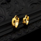 PAIR OF Wide Band Titanium Segment Hoop - PAIR OF Wide Band Titanium Segment Hoop - Gold / 8mm by CRUXJEWELRY