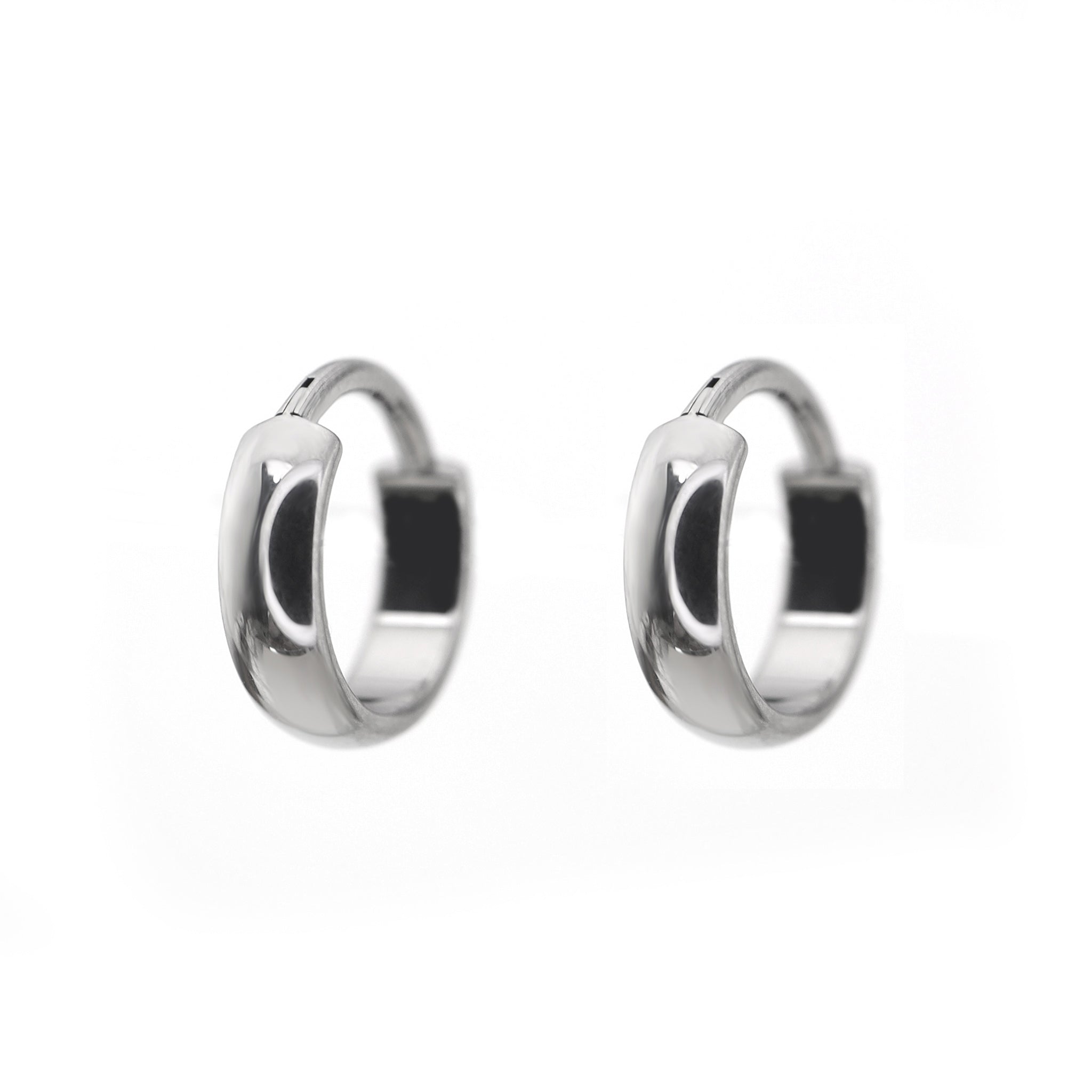 PAIR OF Wide Band Titanium Segment Hoop - PAIR OF Wide Band Titanium Segment Hoop - Gold / 8mm by CRUXJEWELRY
