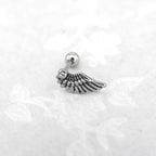 Single Wing CZ stainless steel Ear Stud - Single Wing CZ stainless steel Ear Stud - Single by CRUXJEWELRY