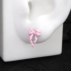 Bow Internally Threaded Stainless Steel Stud - Bow Internally Threaded Stainless Steel Stud - White / 6mm by CRUXJEWELRY