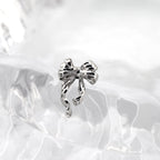 Bow Internally Threaded Stainless Steel Stud - Bow Internally Threaded Stainless Steel Stud - White / 6mm by CRUXJEWELRY