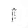 Pentagram CZ Internally Threaded Titanium Dangle Ear Stud - Pentagram CZ Internally Threaded Titanium Dangle Ear Stud - 6mm by CRUXJEWELRY