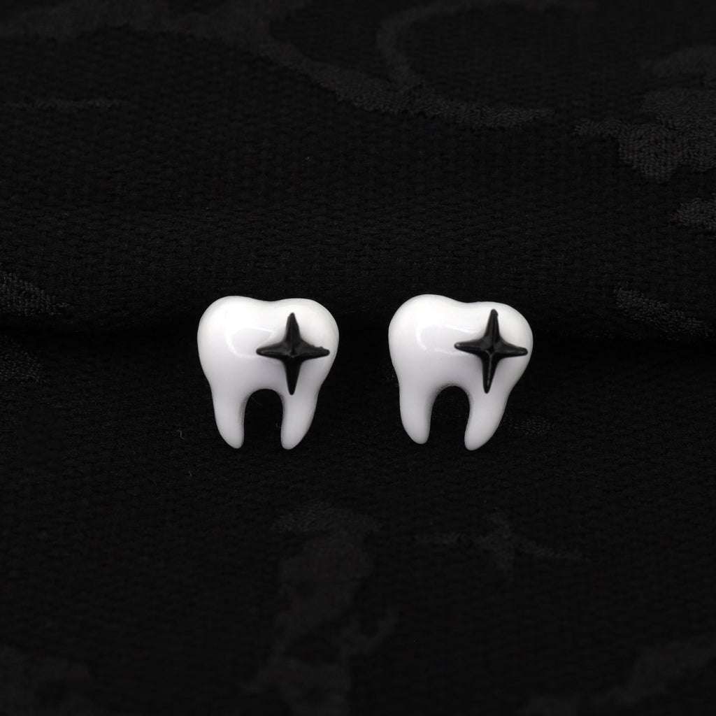 Star Tooth Resin stainless steel Ear Stud - Star Tooth Resin stainless steel Ear Stud - Single / 1.2mm/16G / 6mm by CRUXJEWELRY