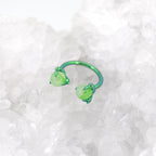 Iridescent Dragon Claw Opal Titanium Horseshoe Ring - Iridescent Dragon Claw Opal Titanium Horseshoe Ring - Green / 8mm by CRUXJEWELRY