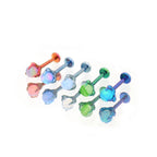 Vibrant Dragon Claw Opal Internally Threaded Titanium Stud - Vibrant Dragon Claw Opal Internally Threaded Titanium Stud - Green / 6mm by CRUXJEWELRY