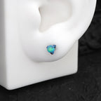 Vibrant Dragon Claw Opal Internally Threaded Titanium Stud - Vibrant Dragon Claw Opal Internally Threaded Titanium Stud - Green / 6mm by CRUXJEWELRY