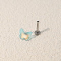 Colorful Resin Butterfly Internally Threaded Stud - Colorful Resin Butterfly Internally Threaded Stud - Blue / Single / 6mm by CRUXJEWELRY