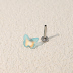 Colorful Resin Butterfly Internally Threaded Stud - Colorful Resin Butterfly Internally Threaded Stud - Blue / Single / 6mm by CRUXJEWELRY