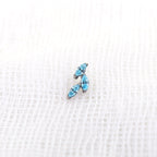 Leaf CZ Internally Threaded Titanium Labret Stud - Leaf CZ Internally Threaded Titanium Labret Stud - 6mm by CRUXJEWELRY