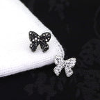 Full CZ Bow Tie Ear Stud - Full CZ Bow Tie Ear Stud - White / Single by CRUXJEWELRY