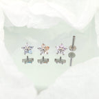 F136 Titanium Flower & Star Threadless Labret - F136 Titanium Flower & Star Threadless Labret - Pink / 6mm by CRUXJEWELRY