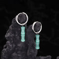 Eastern Aesthetics - PAIR OF Bamboo Jade Titanium Ear Pendant Ring - Eastern Aesthetics - PAIR OF Bamboo Jade Titanium Ear Pendant Ring - Default Title by CRUXJEWELRY