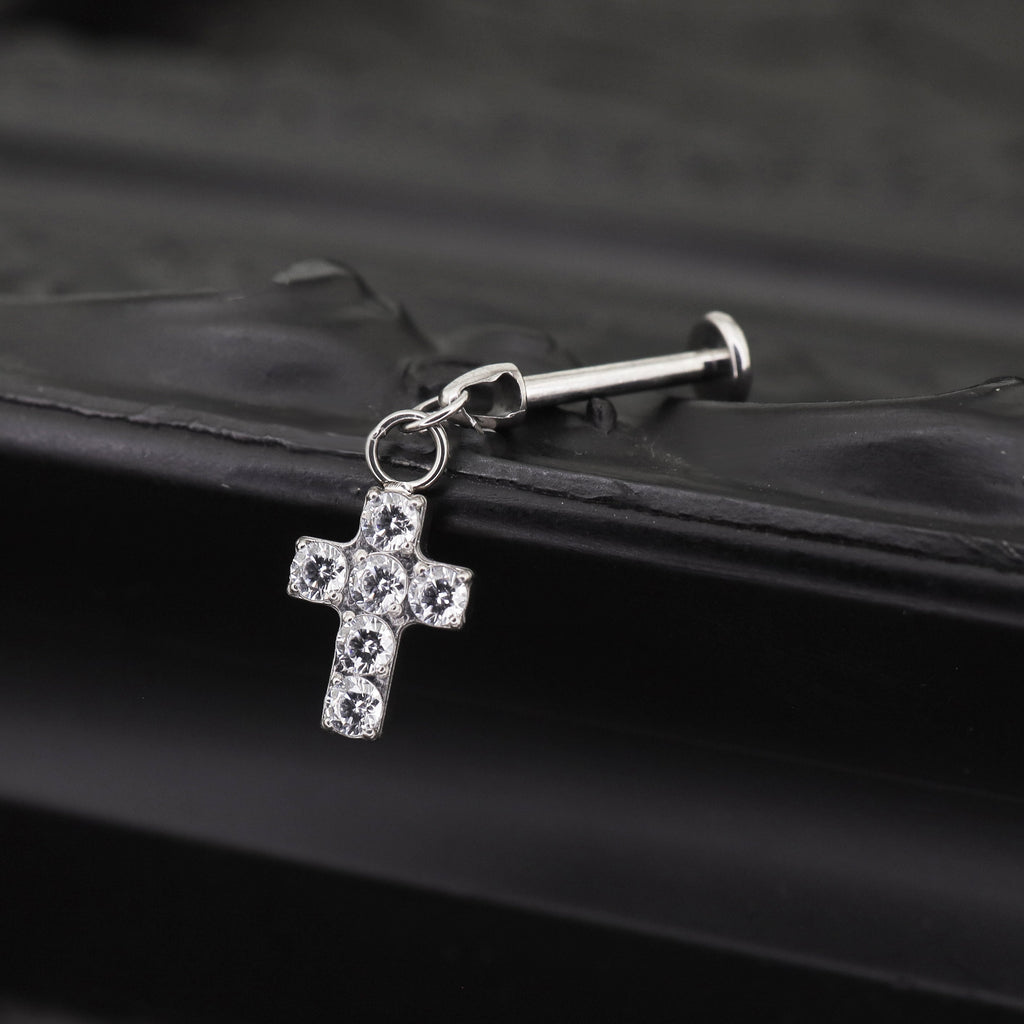 Cross Titanium Pendant Stud - Cross Titanium Pendant Stud - 6mm by CRUXJEWELRY