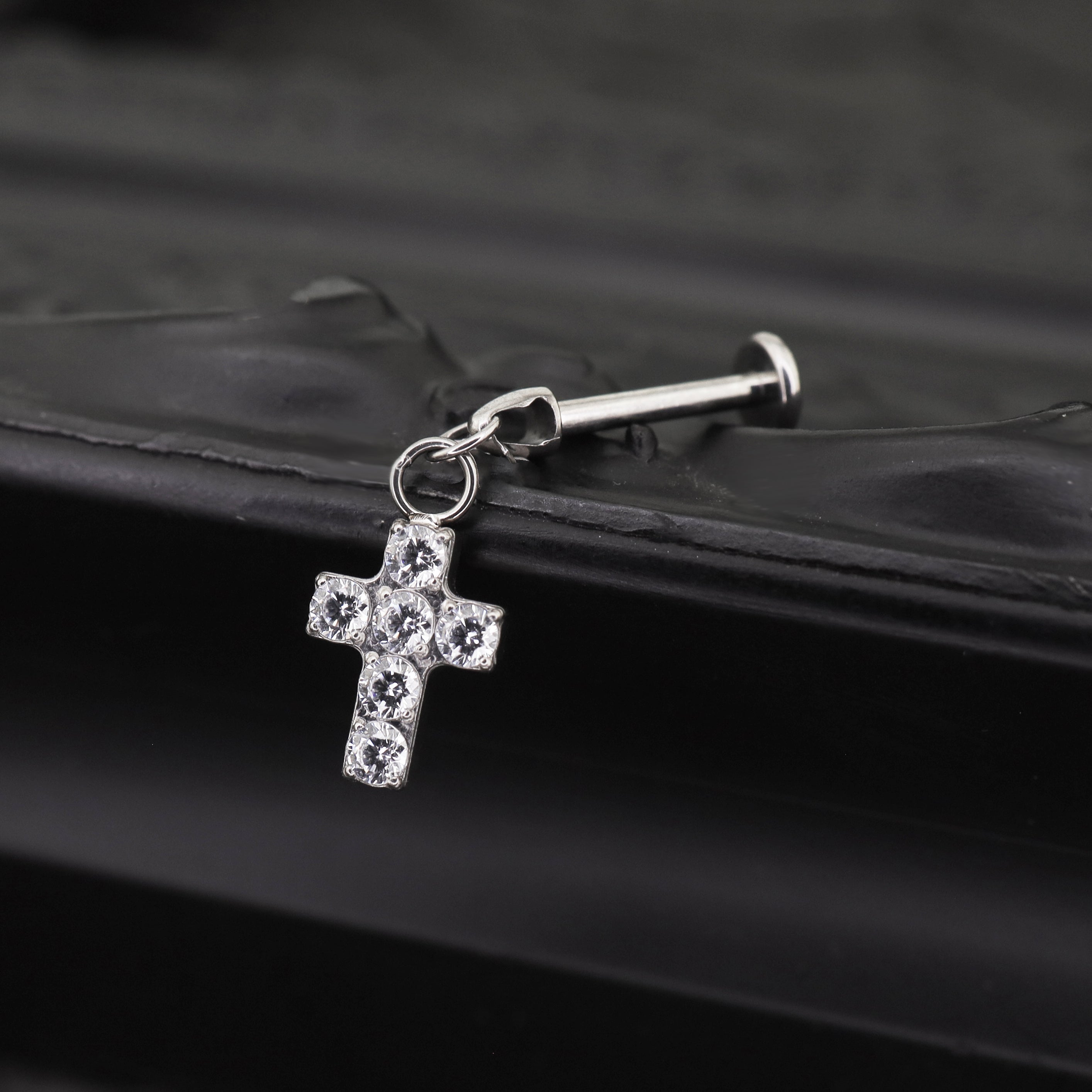 Cross Titanium Pendant Stud - Cross Titanium Pendant Stud - 6mm by CRUXJEWELRY