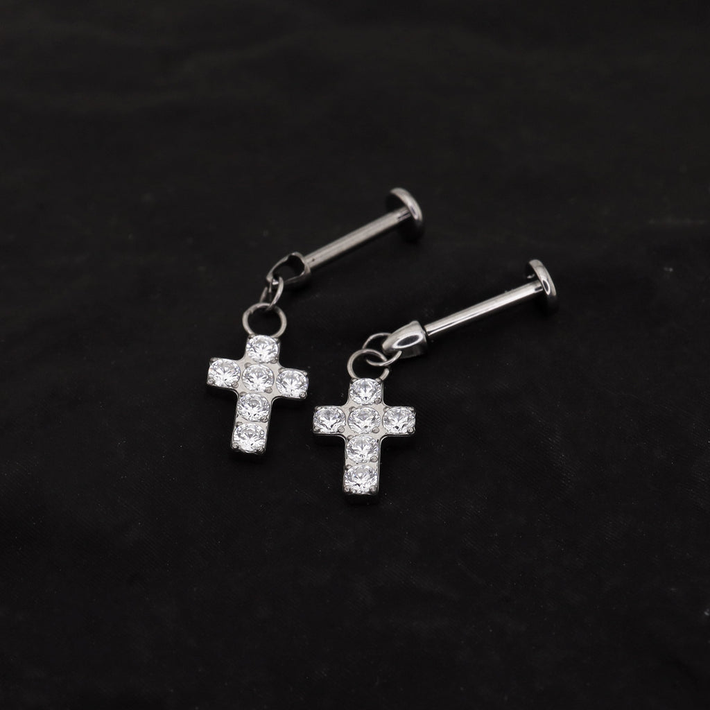 Cross Titanium Pendant Stud - Cross Titanium Pendant Stud - 6mm by CRUXJEWELRY