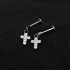 Cross Titanium Pendant Stud - Cross Titanium Pendant Stud - 6mm by CRUXJEWELRY