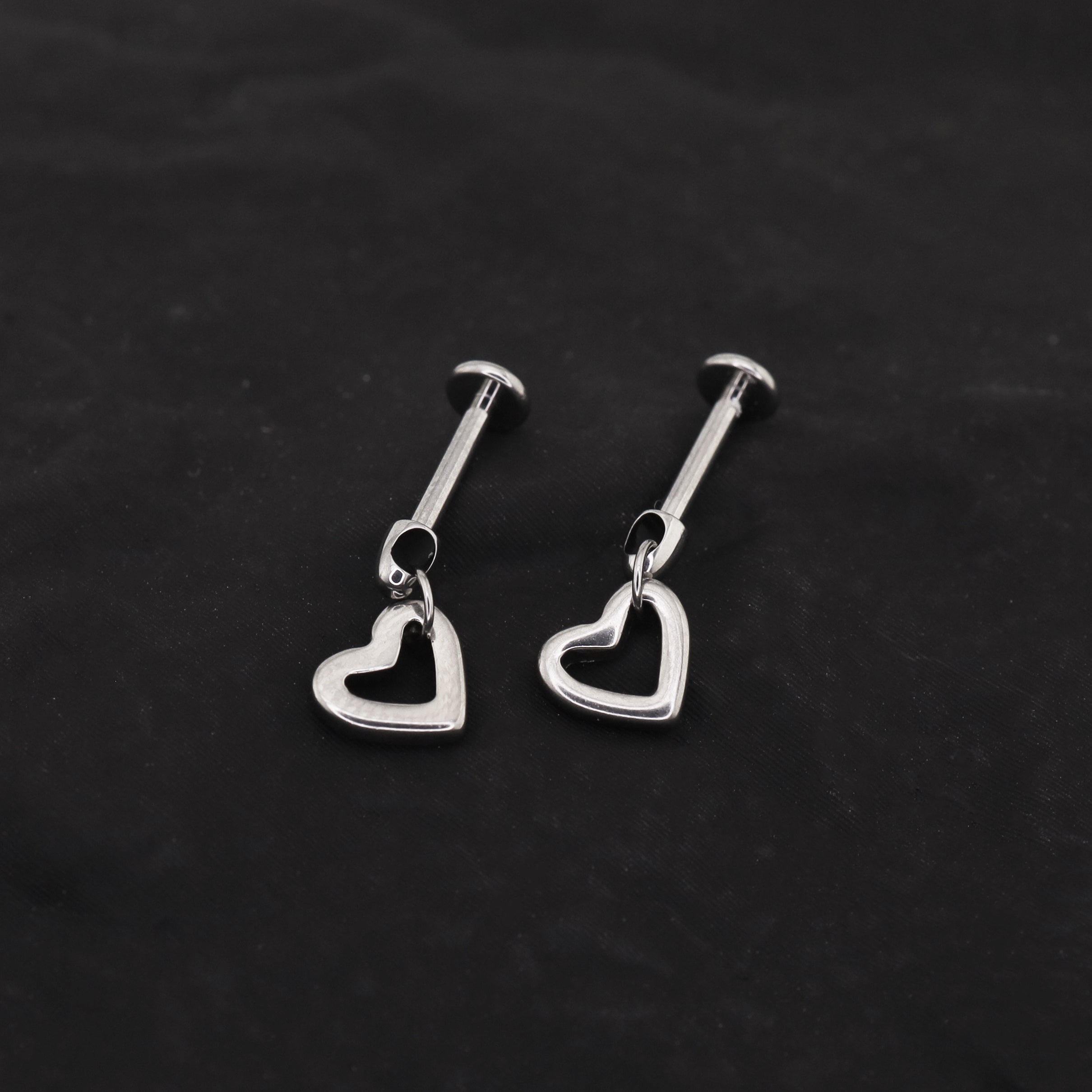 Titanium Heart Titanium Pendant Stud - Titanium Heart Titanium Pendant Stud - 6mm by CRUXJEWELRY