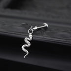 Playful Serpent Titanium Earring - Playful Serpent Titanium Earring - 6mm by CRUXJEWELRY