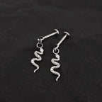 Playful Serpent Titanium Earring - Playful Serpent Titanium Earring - 6mm by CRUXJEWELRY