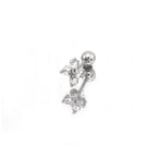 Y2K CZ Cross Ball-End Ear Stud - Y2K CZ Cross Ball-End Ear Stud - Single by CRUXJEWELRY
