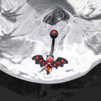 Red CZ Bat Design Belly Ring - Red CZ Bat Design Belly Ring - Default Title by CRUXJEWELRY