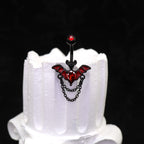 Bat CZ Dangle Belly Ring - Bat CZ Dangle Belly Ring - Sliver by CRUXJEWELRY