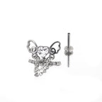Heart CZ Bow Internally Threaded stainless steel Stud - Heart CZ Bow Internally Threaded stainless steel Stud - Default Title by CRUXJEWELRY