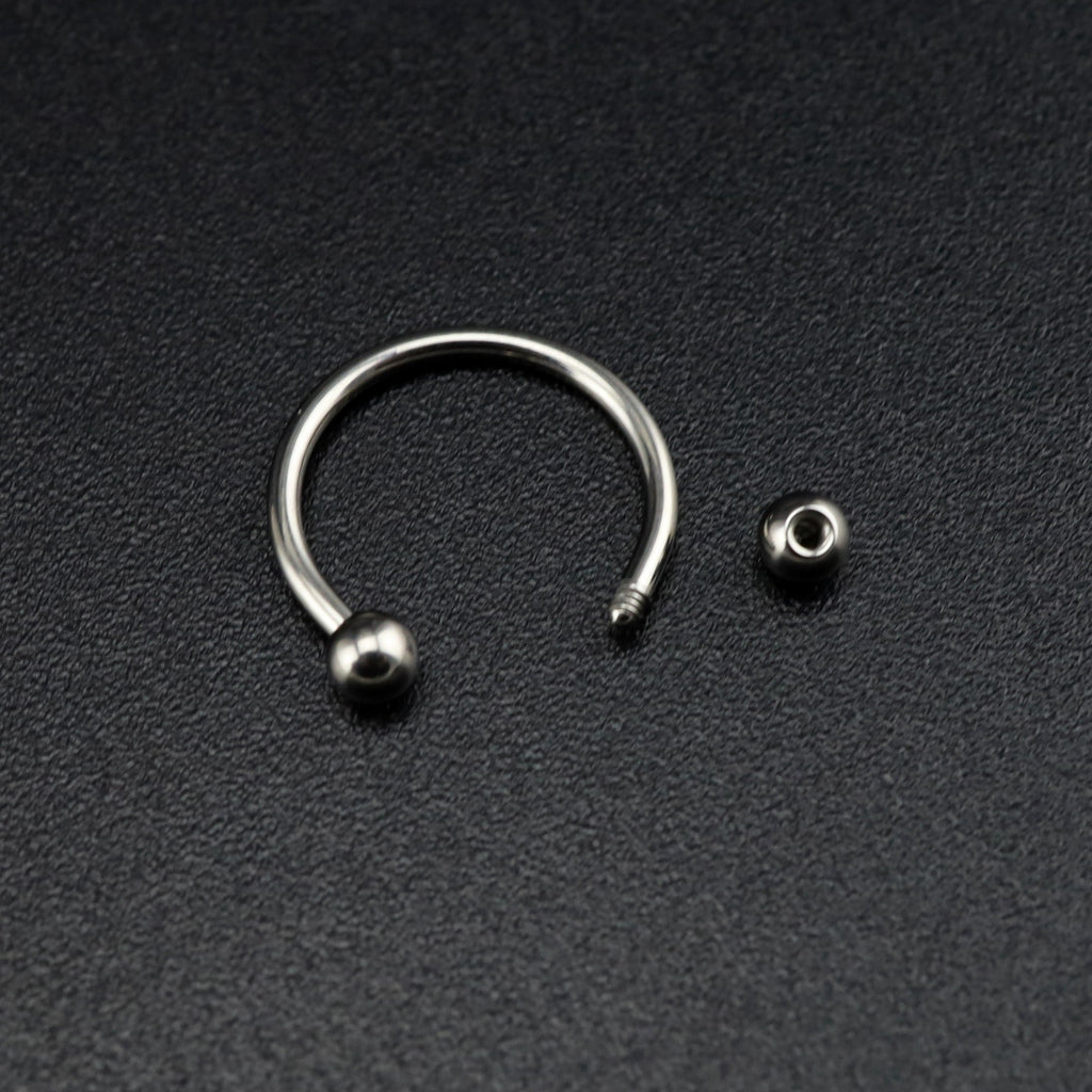 Classic Externally Threaded Titanium Horseshoe ring - Classic Externally Threaded Titanium Horseshoe ring - Deep Blue / 3 mm by CRUXJEWELRY